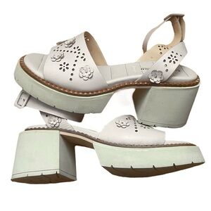 Anthropologie Elvio Zanon Perforated Floral Sport Sandals EU 39